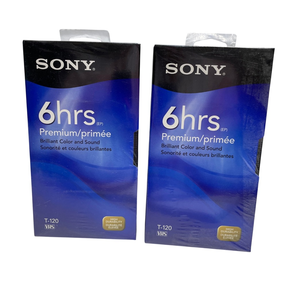 Sony Premium 6 Hours VHS Tapes New Sealed Lot of 2